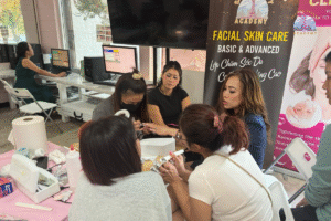 Learning eyelash in ethetics course 