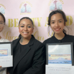 eauty instructor Yazmin Martinez celebrating with students at Seattle Beauty Academy