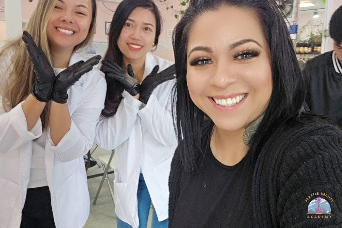“Ms. Yazmin Martinez teaching beauty students at Seattle Beauty Academy in Washington “Ms. Yazmin Martinez teaching beauty students at Seattle Beauty Academy in Washington