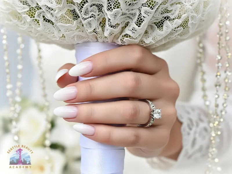 Milk white nails for bridal