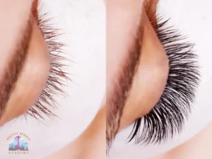 Hybrid lash extension mapping before and after application